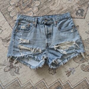 Levi's 501 Button Fly Distressed Shorts